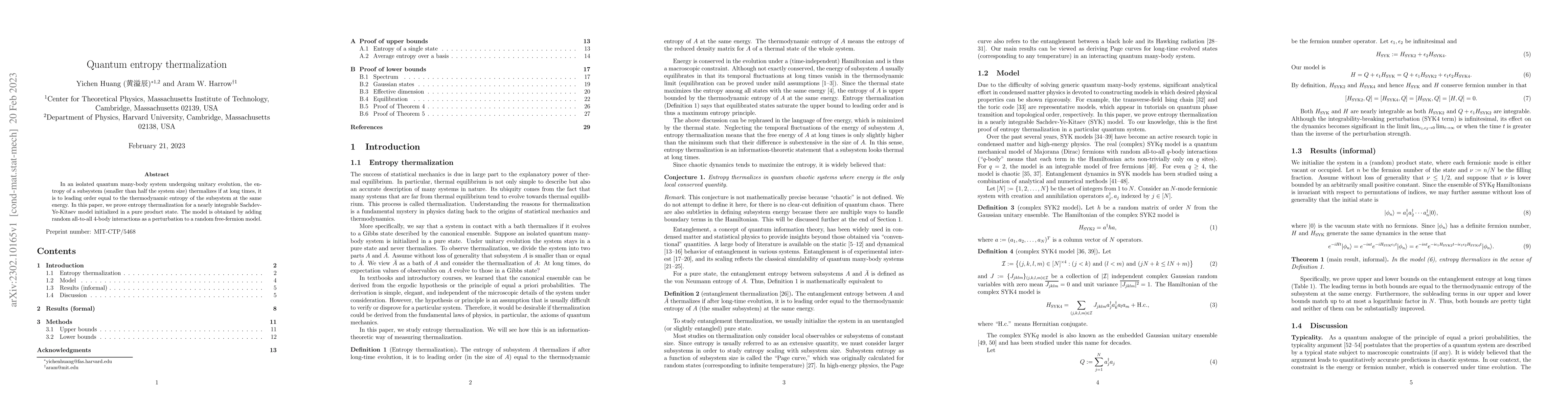 Thumbnail for Quantum entropy thermalization