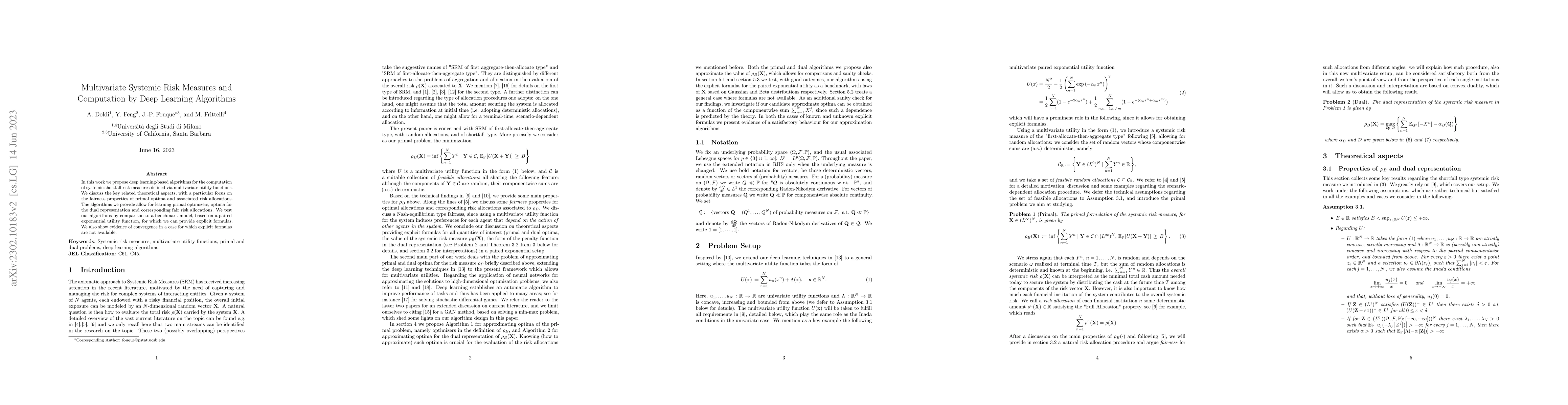 Thumbnail for Multivariate Systemic Risk Measures and Computation by Deep Learning
  Algorithms