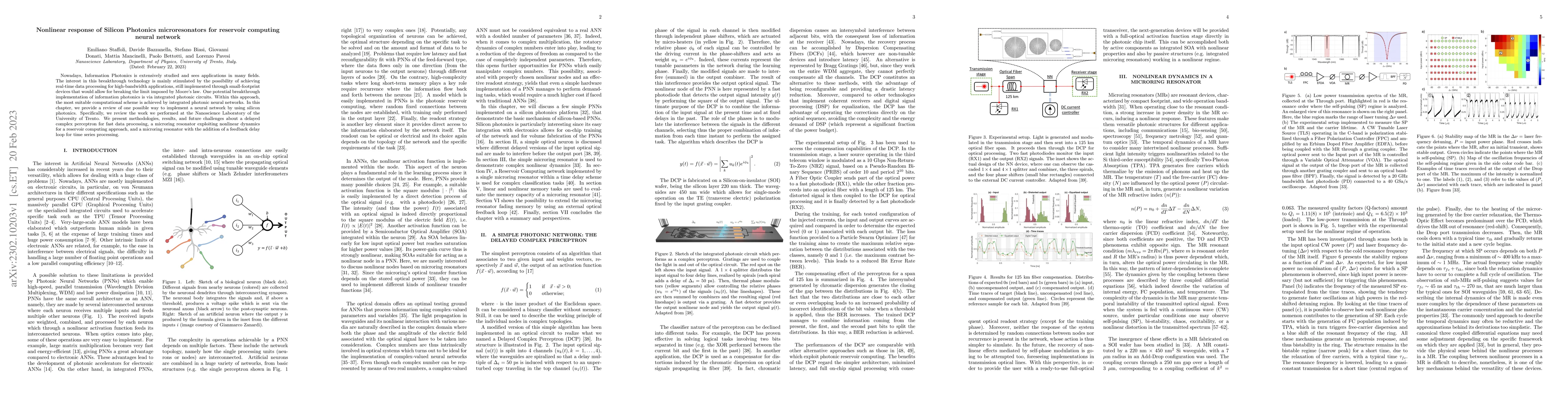 Thumbnail for Nonlinear response of Silicon Photonics microresonators for reservoir
  computing neural network