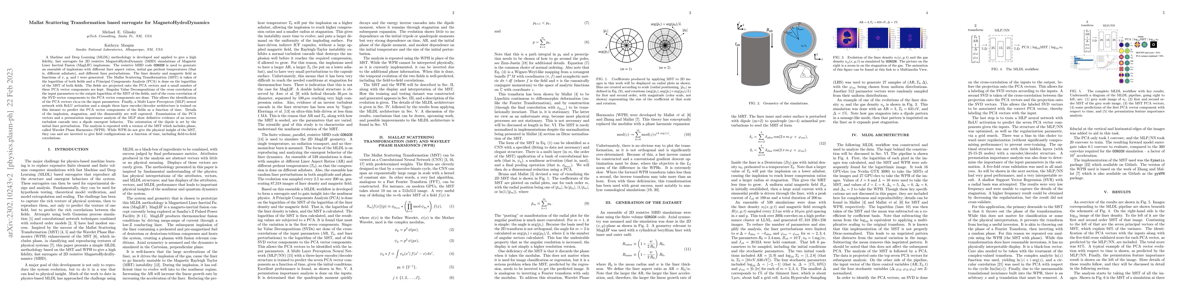 Thumbnail for Mallat Scattering Transformation based surrogate for
  MagnetoHydroDynamics