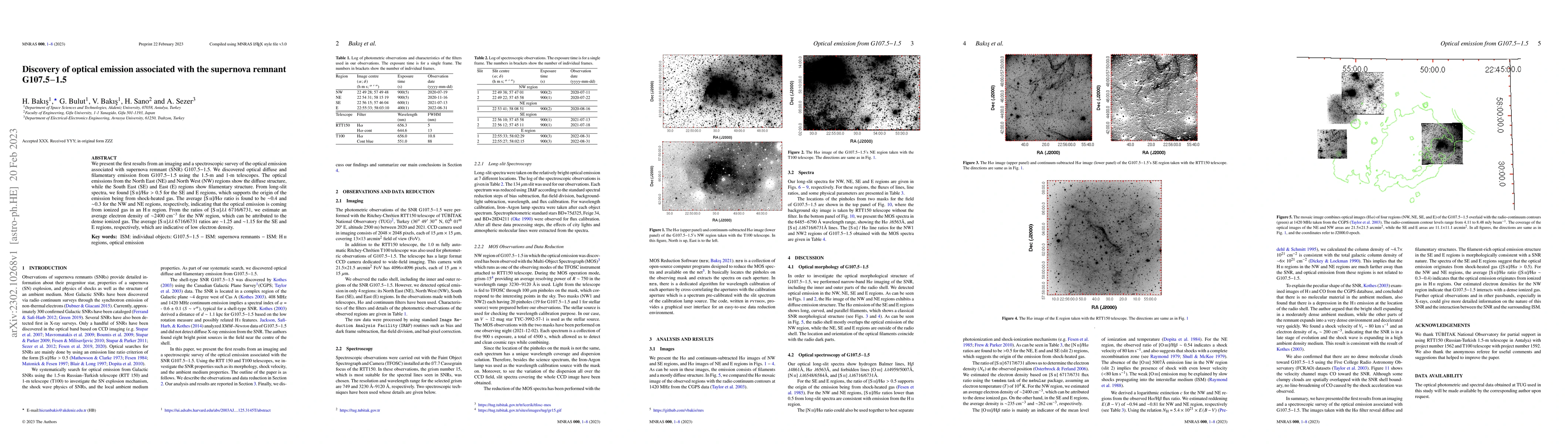 Thumbnail for Discovery of optical emission associated with the supernova remnant
  G107.5-1.5
