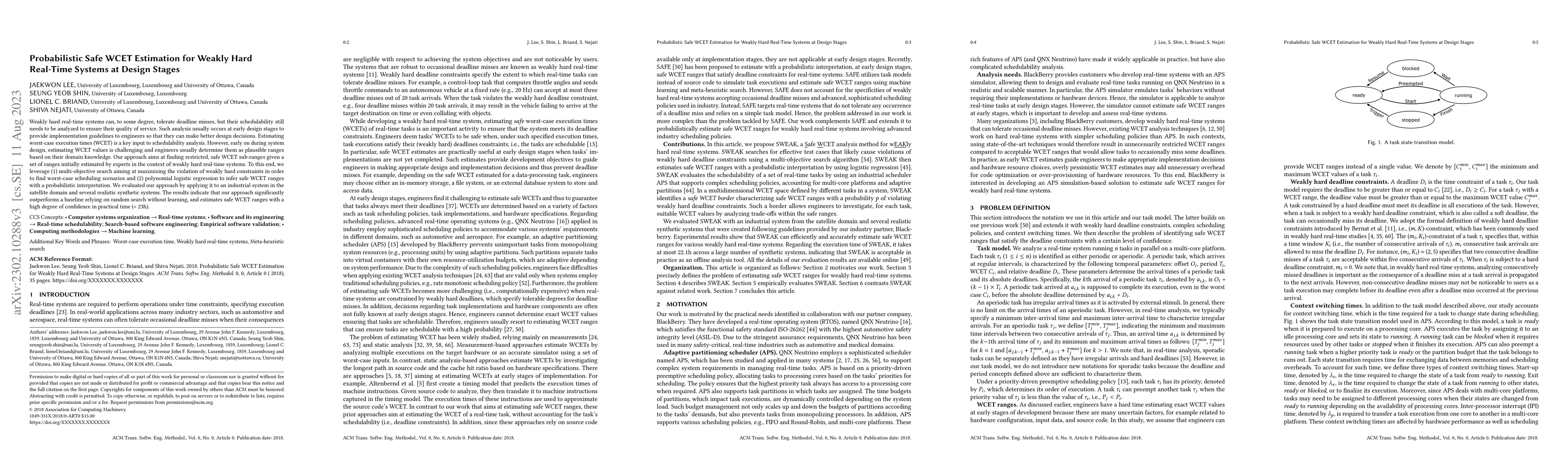 Thumbnail for Probabilistic Safe WCET Estimation for Weakly Hard Real-Time Systems at
  Design Stages