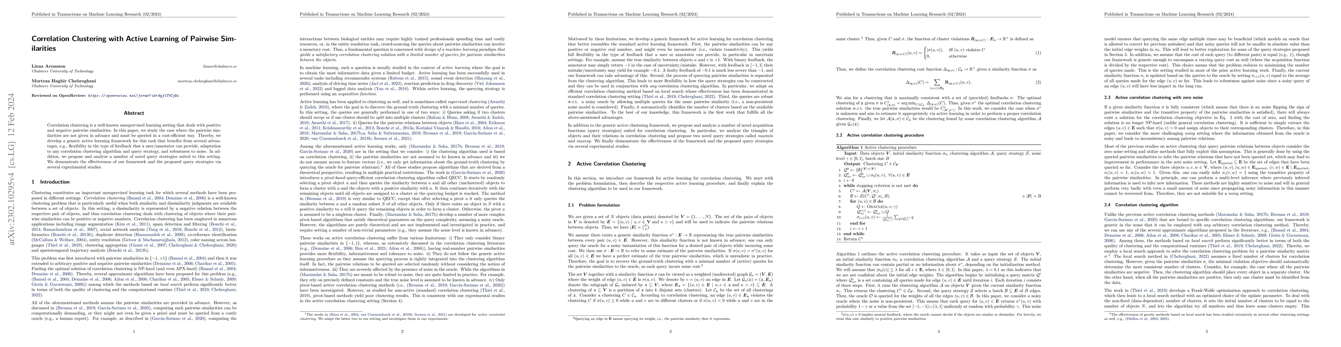 Thumbnail for Correlation Clustering with Active Learning of Pairwise Similarities