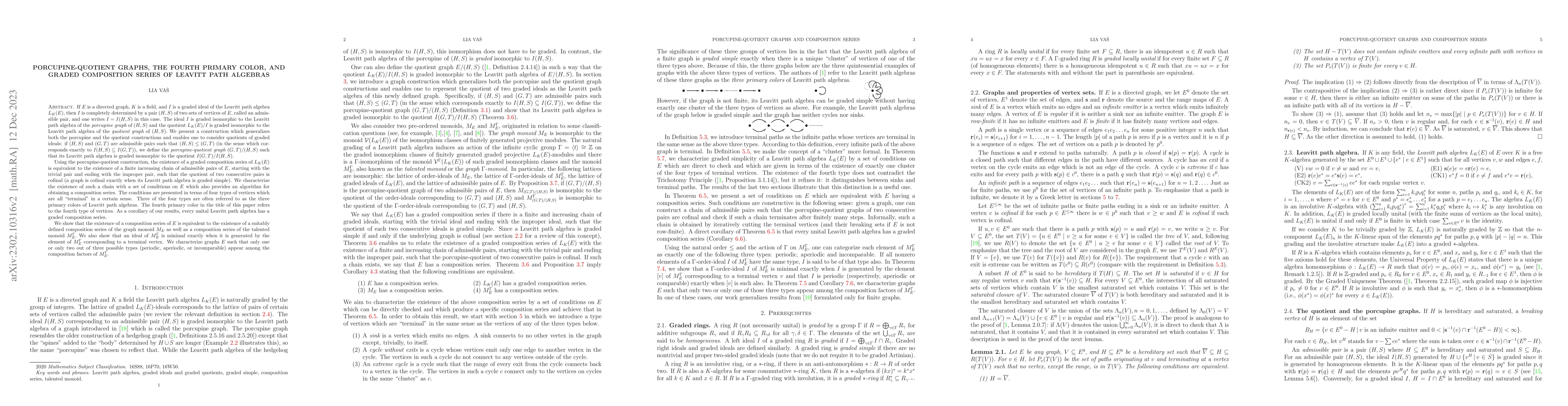 Thumbnail for Porcupine-quotient graphs, the fourth primary color, and graded
  composition series of Leavitt path algebras
