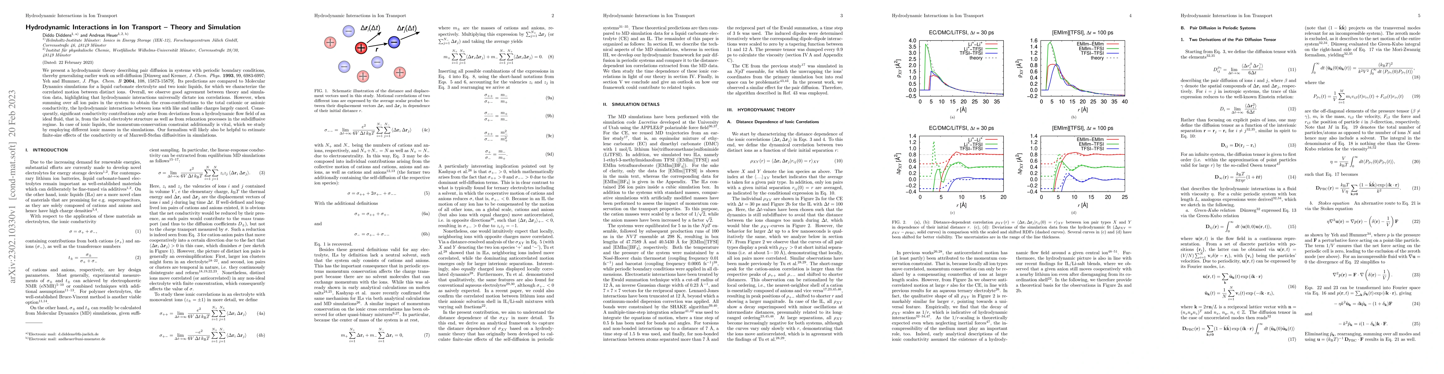Thumbnail for Hydrodynamic Interactions in Ion Transport -- Theory and Simulation