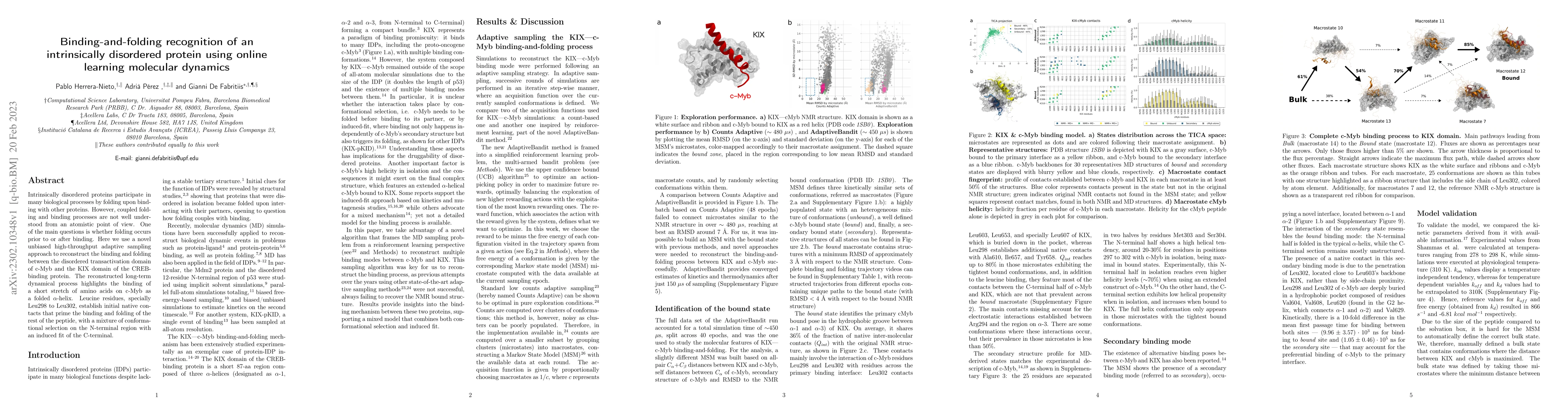 Thumbnail for Binding-and-folding recognition of an intrinsically disordered protein
  using online learning molecular dynamics
