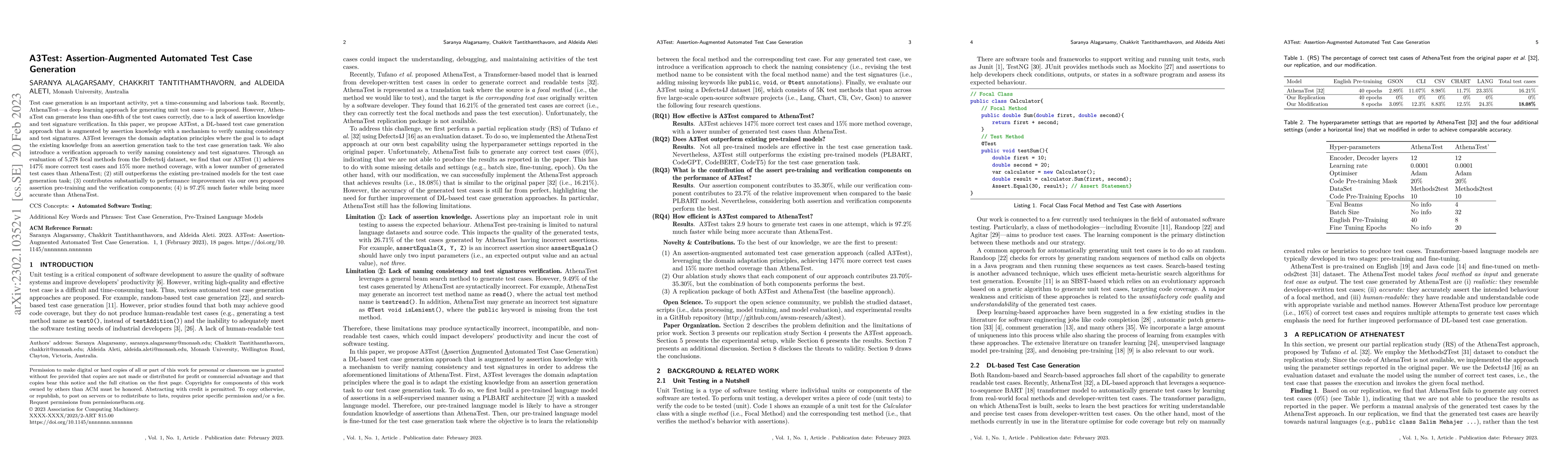 Thumbnail for A3Test: Assertion-Augmented Automated Test Case Generation