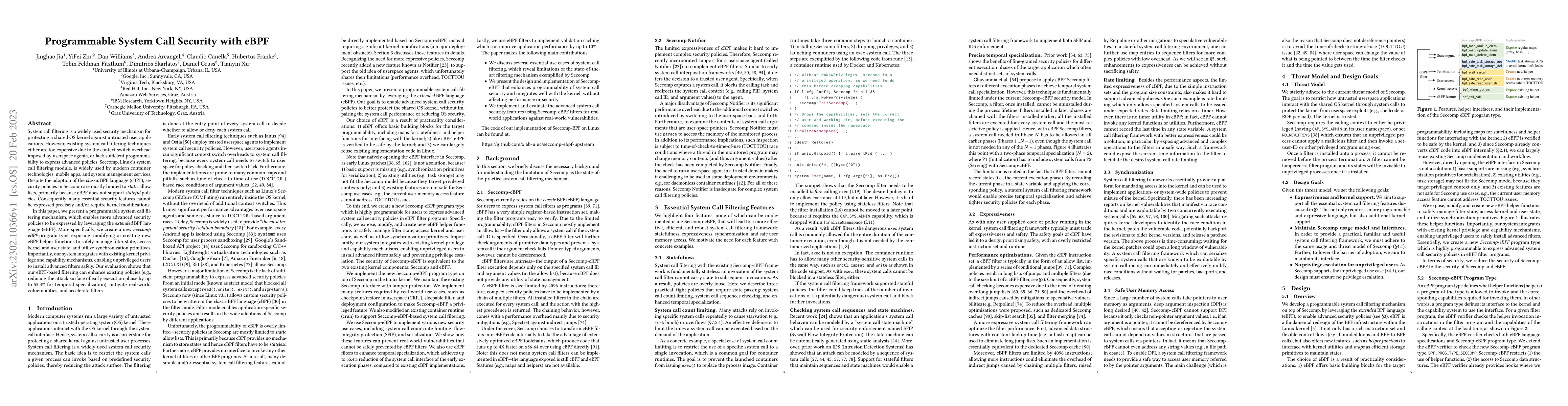 Thumbnail for Programmable System Call Security with eBPF