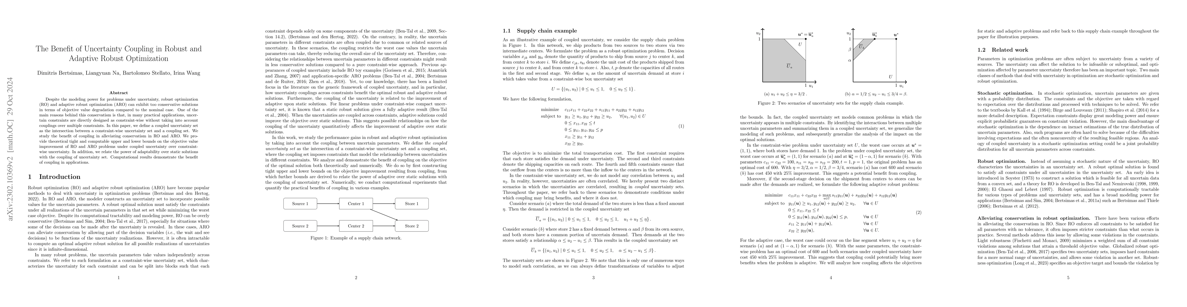 Thumbnail for The Benefit of Uncertainty Coupling in Robust and Adaptive Robust
  Optimization