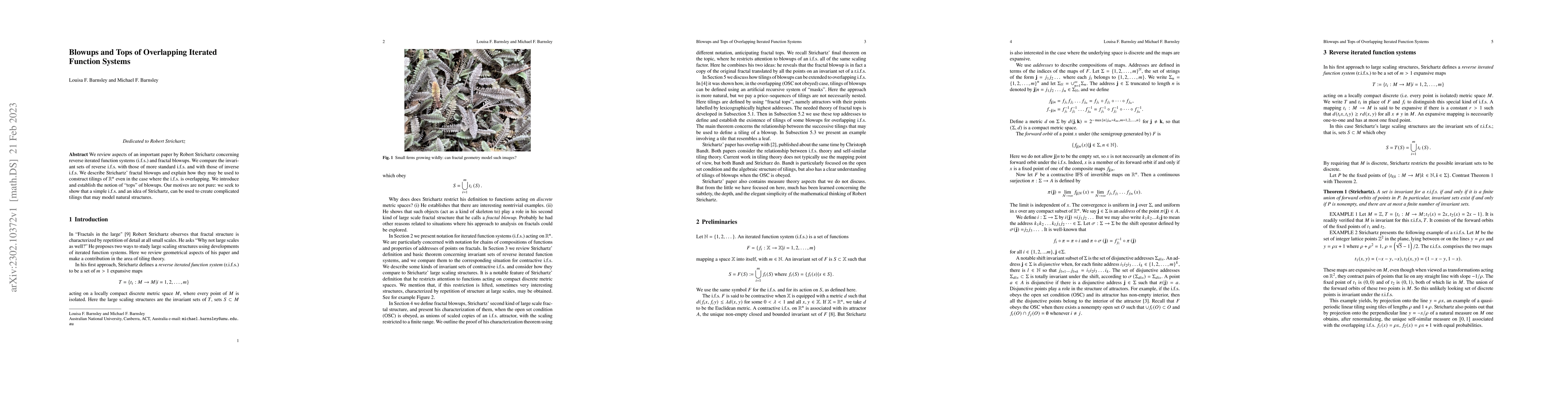 Thumbnail for Blowups and Tops of Overlapping Iterated Function Systems