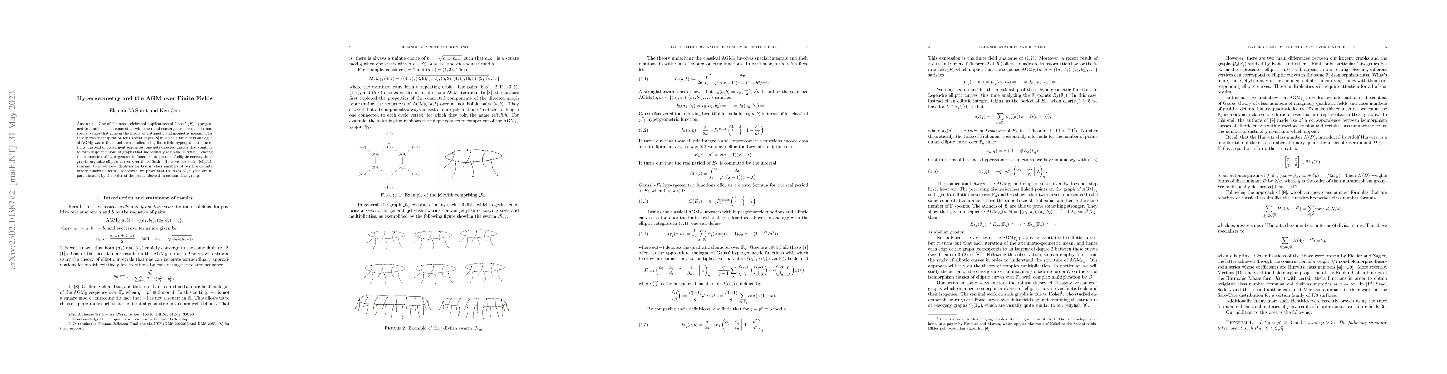 Thumbnail for Hypergeometry and the AGM over Finite Fields