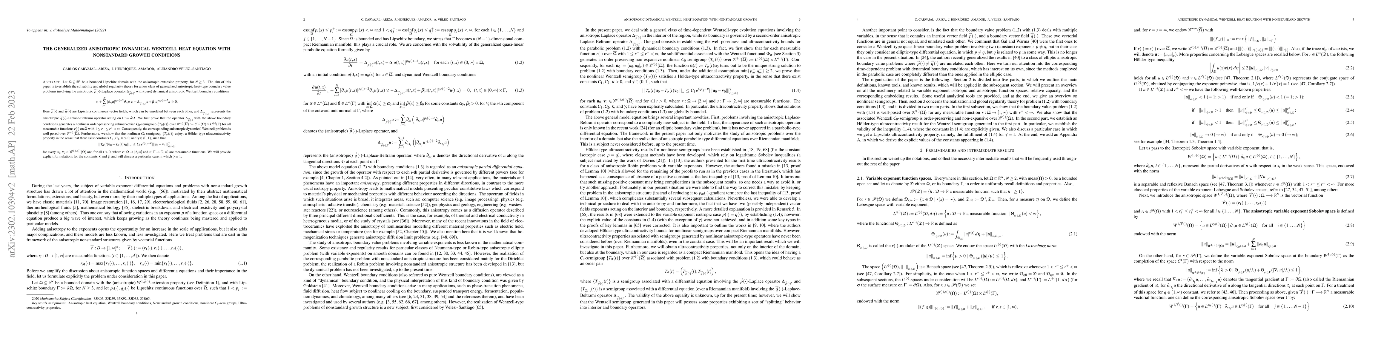 Thumbnail for The generalized anisotropic dynamical Wentzell heat equation with
  nonstandard growth conditions