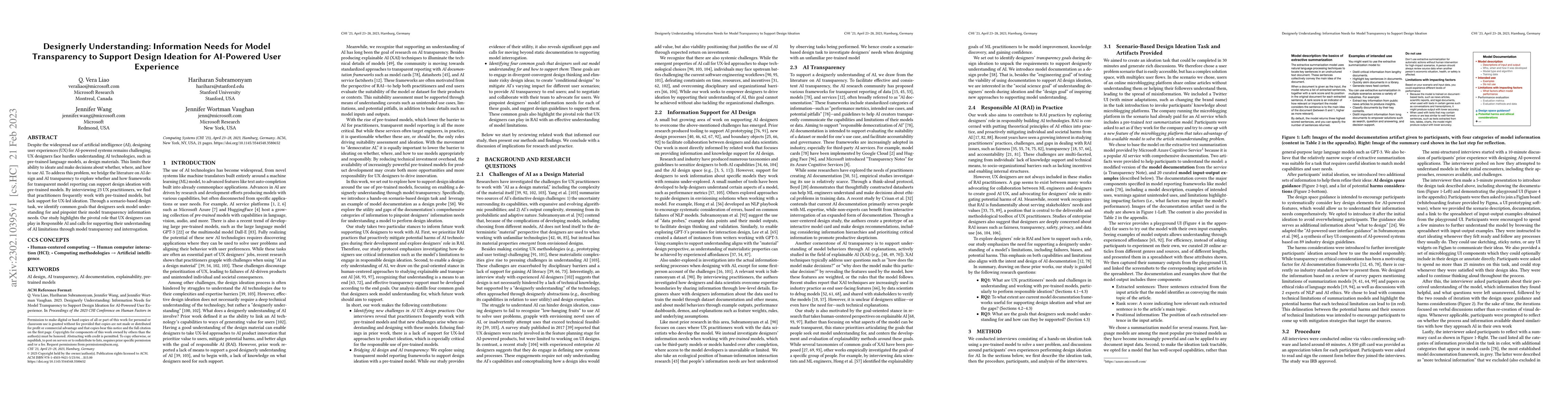 Thumbnail for Designerly Understanding: Information Needs for Model Transparency to
  Support Design Ideation for AI-Powered User Experience