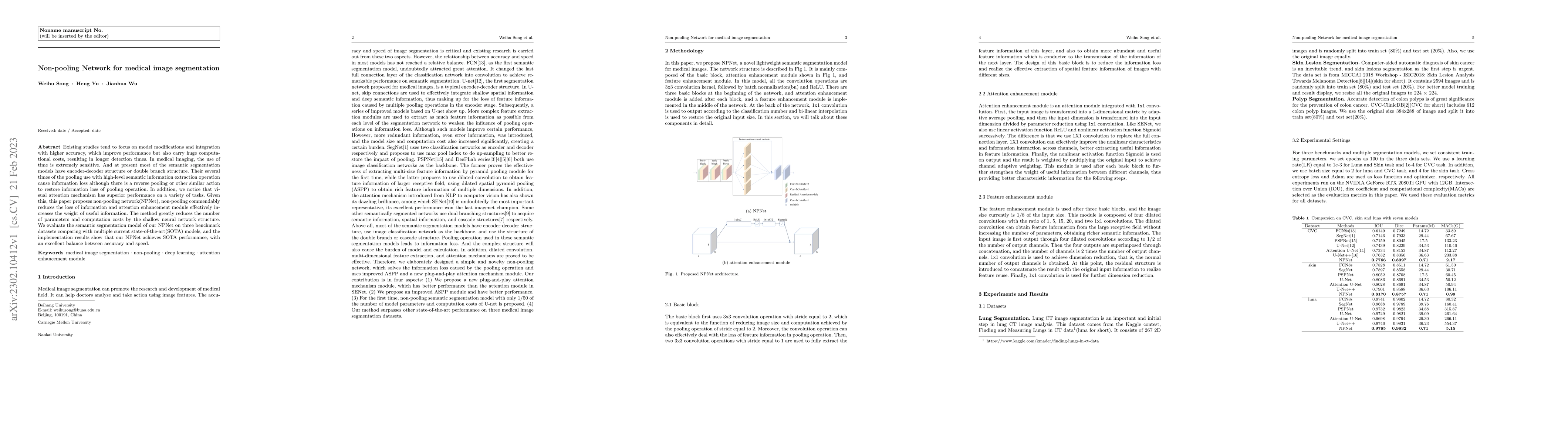 Thumbnail for Non-pooling Network for medical image segmentation