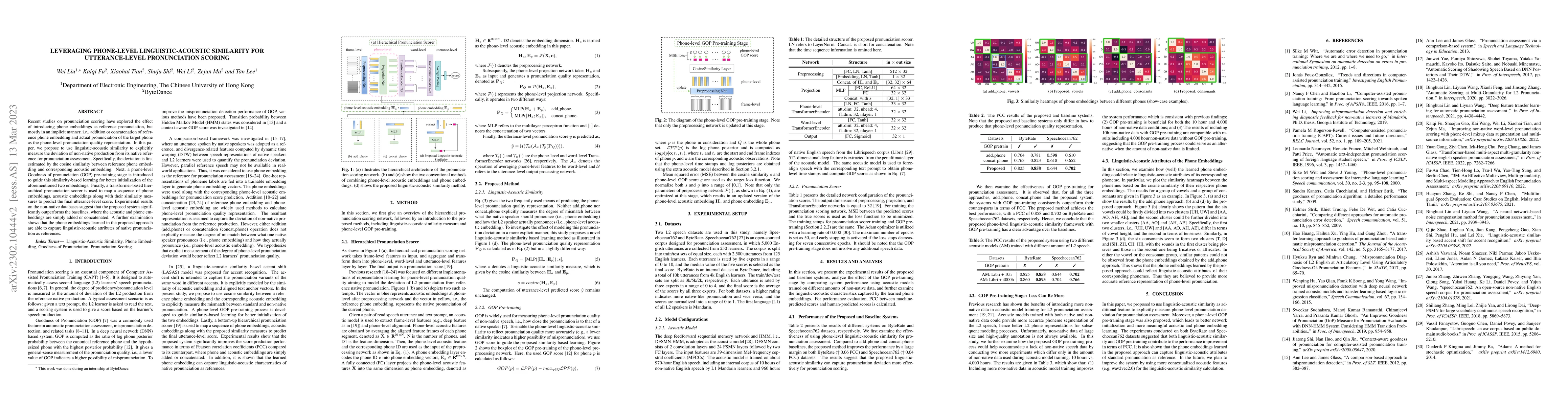 Thumbnail for Leveraging phone-level linguistic-acoustic similarity for
  utterance-level pronunciation scoring