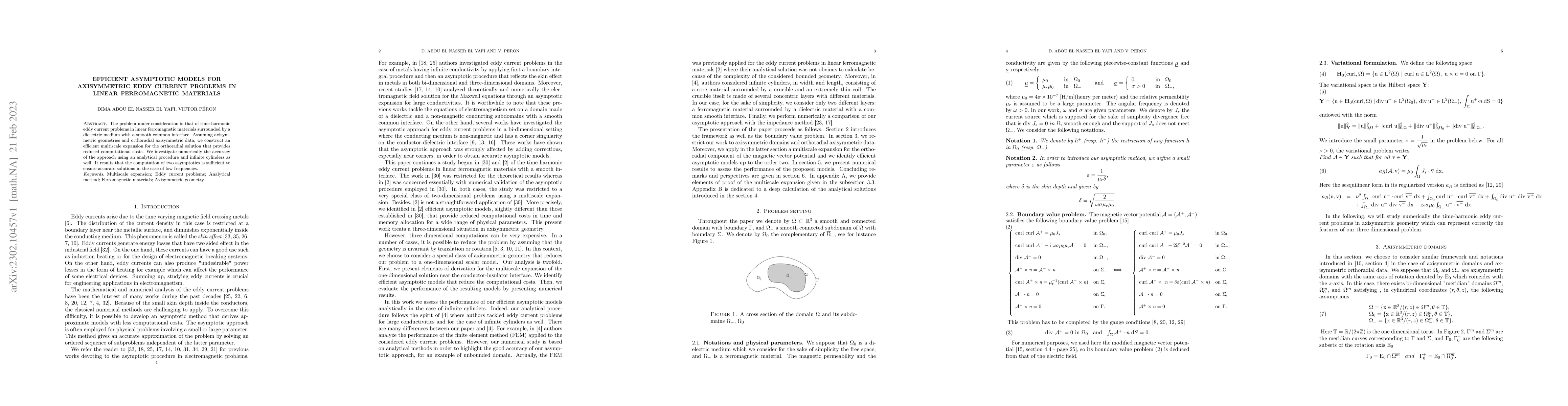 Thumbnail for Efficient asymptotic models for axisymmetric eddy current problems in
  linear ferromagnetic materials