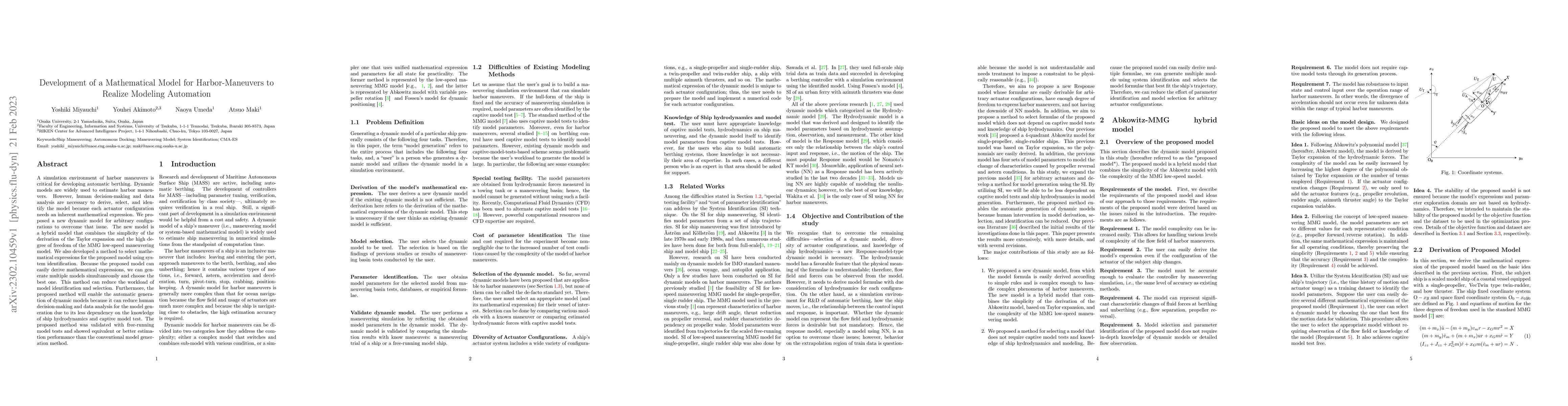 Thumbnail for Development of a Mathematical Model for Harbor-Maneuvers to Realize
  Modeling Automation