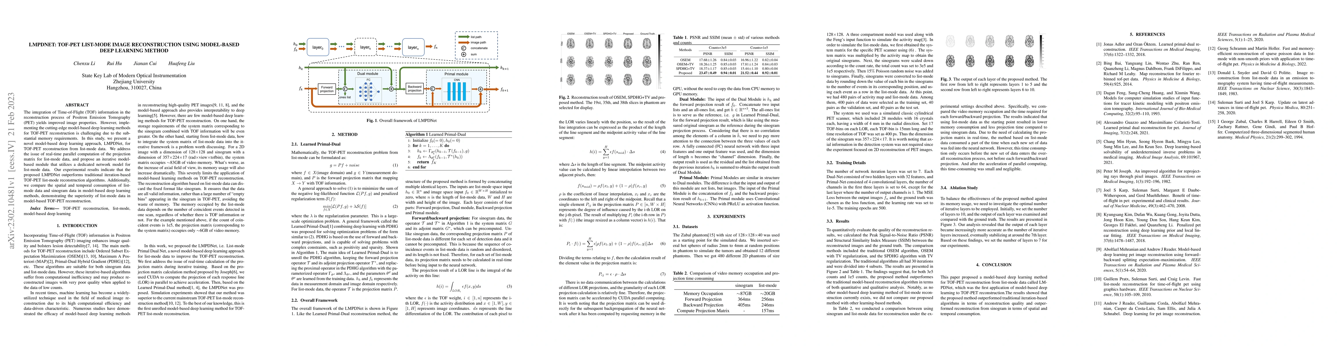 Thumbnail for LMPDNet: TOF-PET list-mode image reconstruction using model-based deep
  learning method