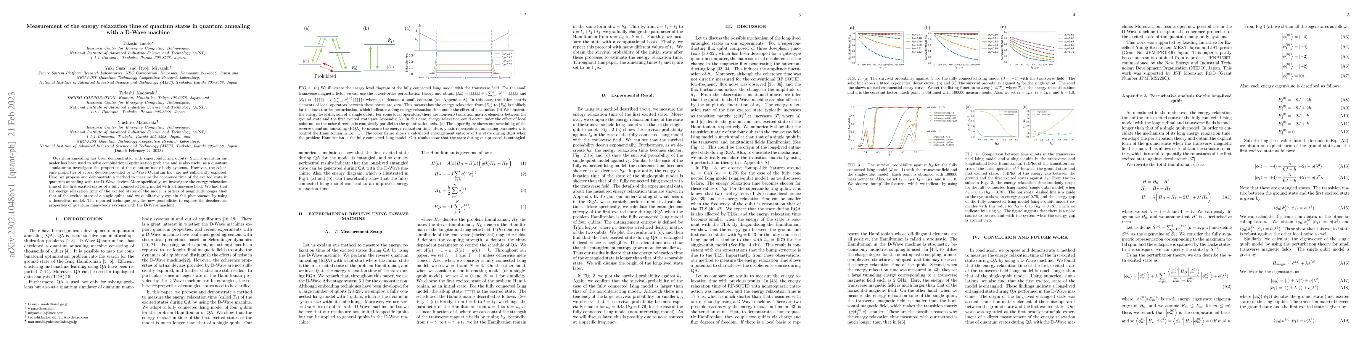 Thumbnail for Measurement of the energy relaxation time of quantum states in quantum
  annealing with a D-Wave machine