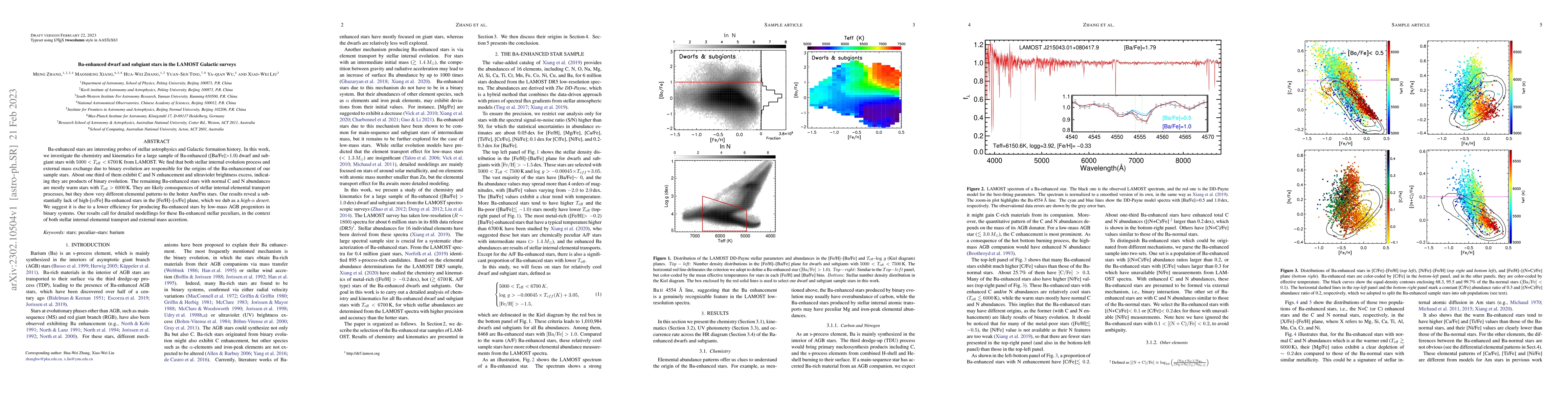 Thumbnail for Ba-enhanced dwarf and subgiant stars in the LAMOST Galactic surveys