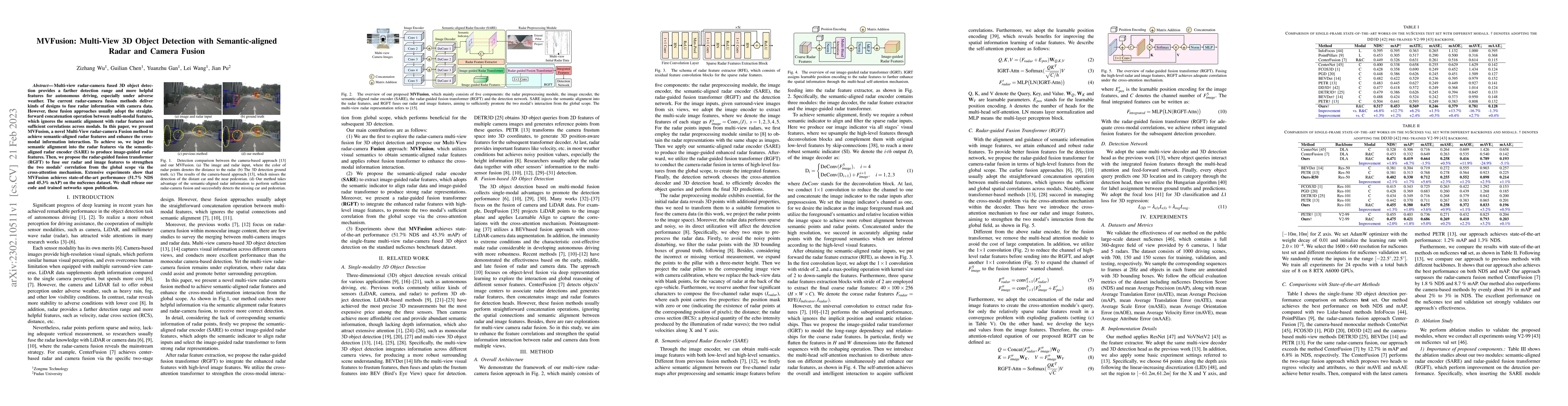Thumbnail for MVFusion: Multi-View 3D Object Detection with Semantic-aligned Radar and
  Camera Fusion