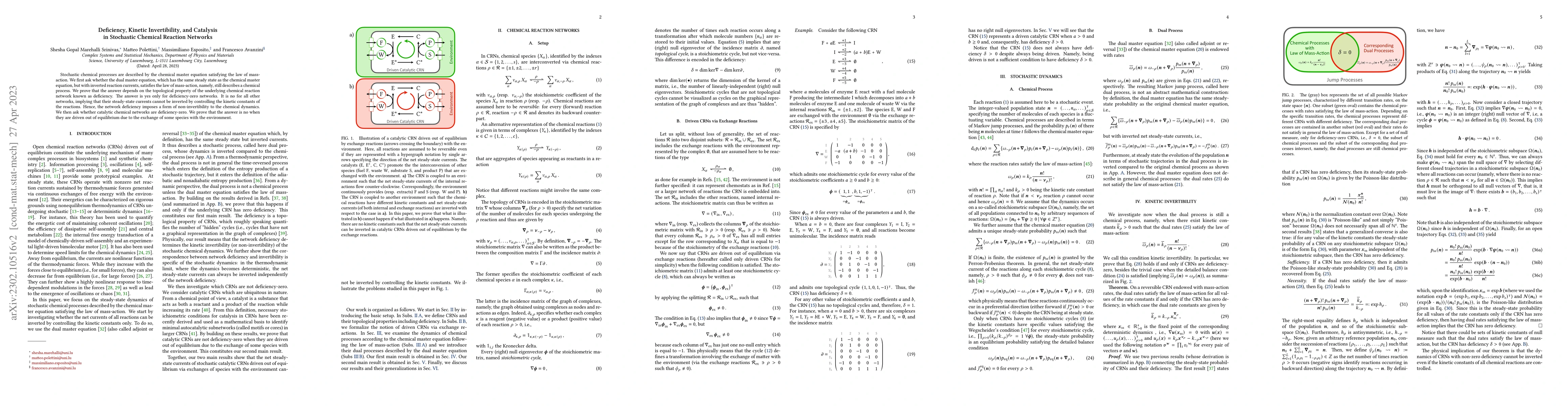Thumbnail for Deficiency, Kinetic Invertibility, and Catalysis in Stochastic Chemical
  Reaction Networks