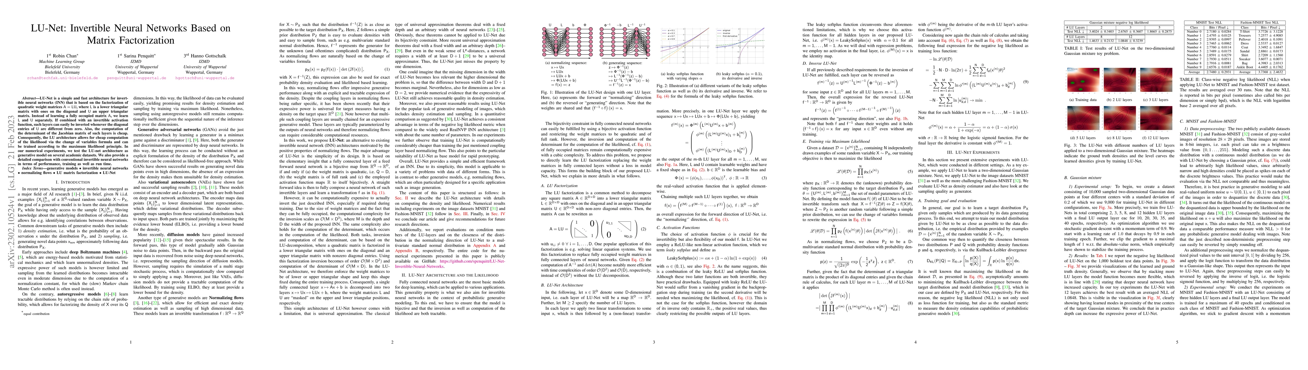 Thumbnail for LU-Net: Invertible Neural Networks Based on Matrix Factorization