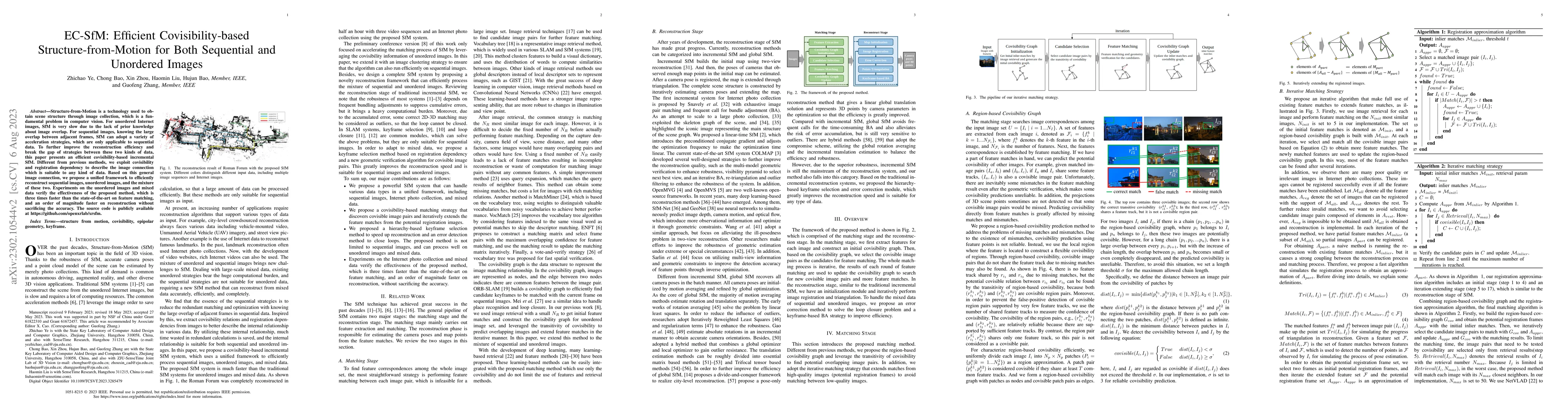 Thumbnail for EC-SfM: Efficient Covisibility-based Structure-from-Motion for Both
  Sequential and Unordered Images