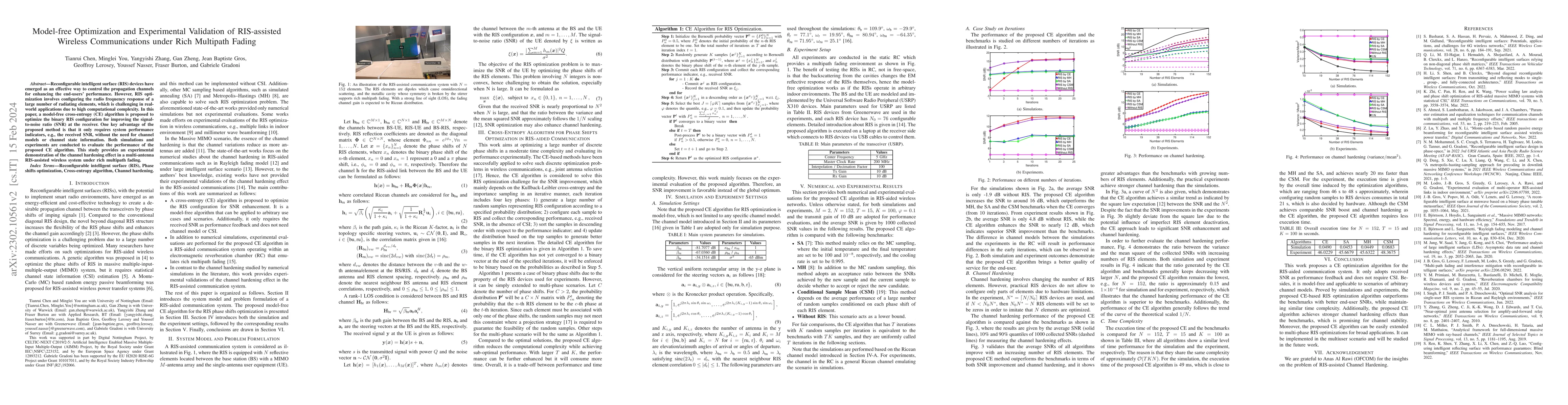 Thumbnail for Model-free Optimization and Experimental Validation of RIS-assisted
  Wireless Communications under Rich Multipath Fading