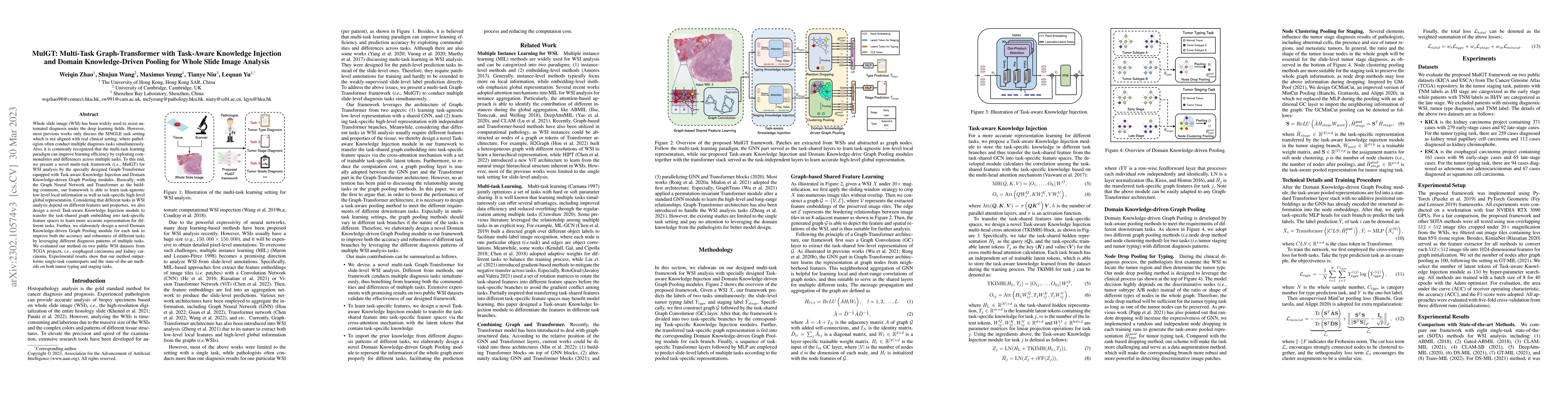 Thumbnail for MulGT: Multi-task Graph-Transformer with Task-aware Knowledge Injection
  and Domain Knowledge-driven Pooling for Whole Slide Image Analysis