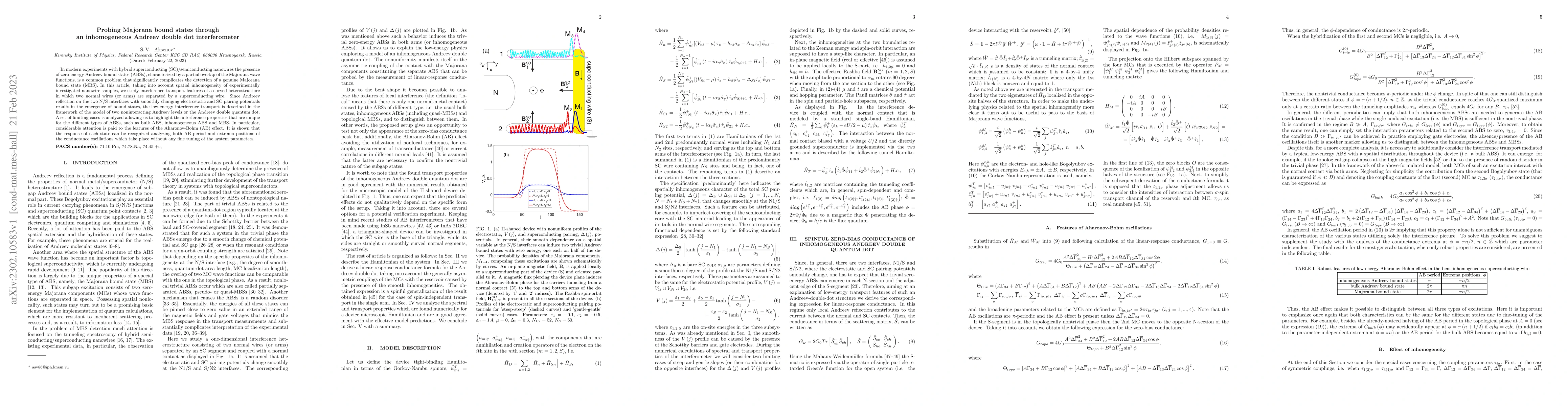 Thumbnail for Probing Majorana bound states through an inhomogeneous Andreev double
  dot interferometer