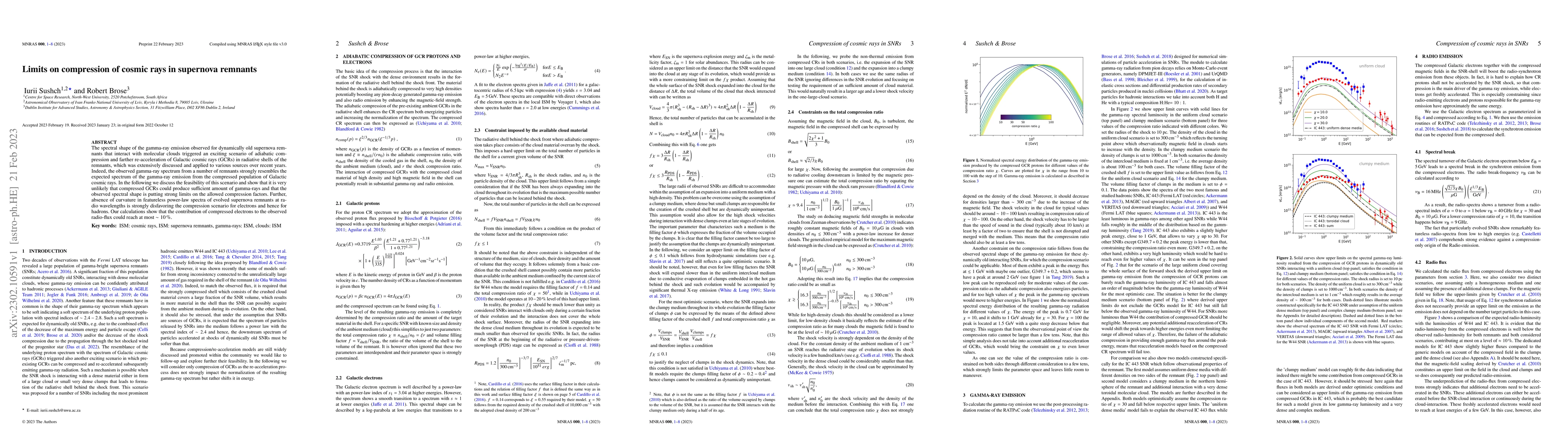 Thumbnail for Limits on compression of cosmic rays in supernova remnants