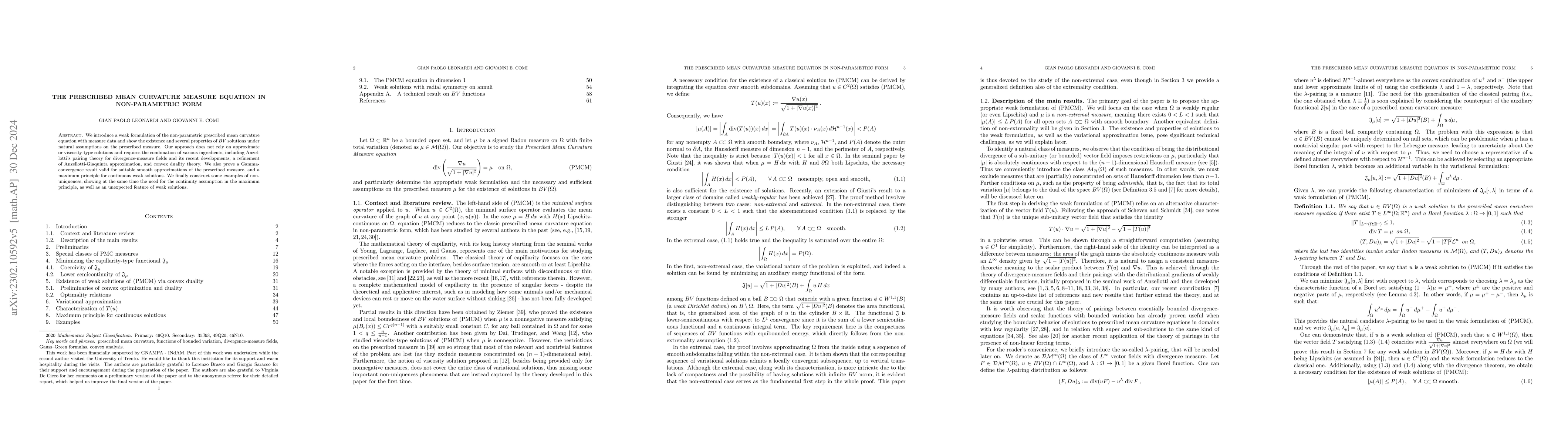 Thumbnail for The prescribed mean curvature measure equation in non-parametric form