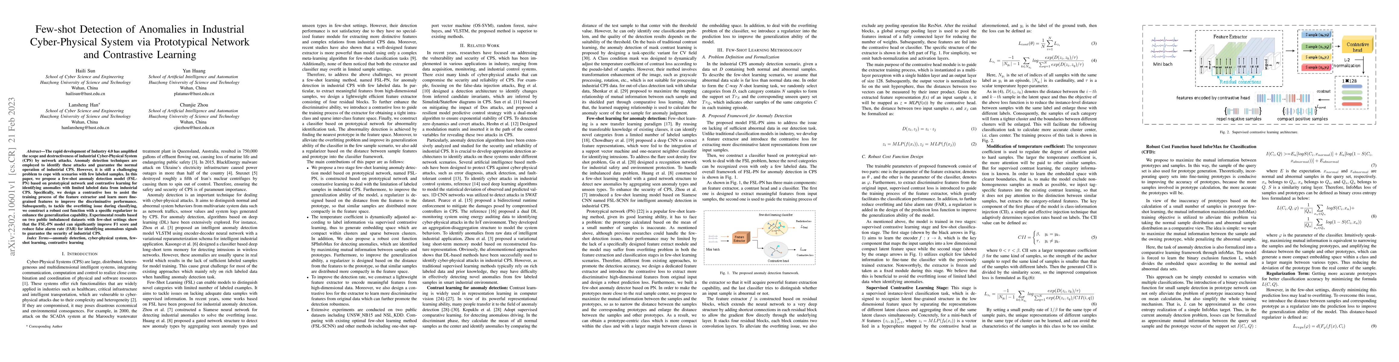 Thumbnail for Few-shot Detection of Anomalies in Industrial Cyber-Physical System via
  Prototypical Network and Contrastive Learning