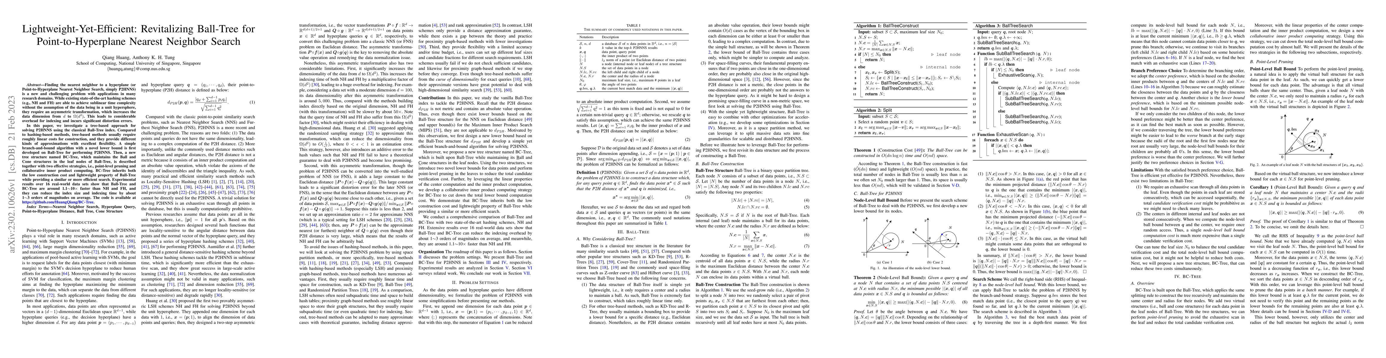 Thumbnail for Lightweight-Yet-Efficient: Revitalizing Ball-Tree for
  Point-to-Hyperplane Nearest Neighbor Search