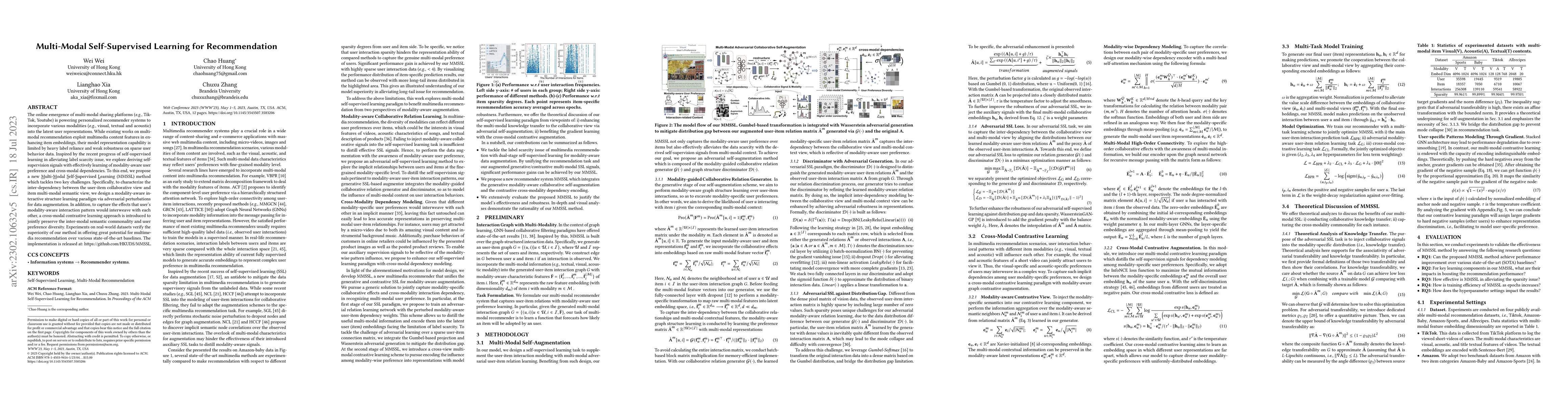 Thumbnail for Multi-Modal Self-Supervised Learning for Recommendation
