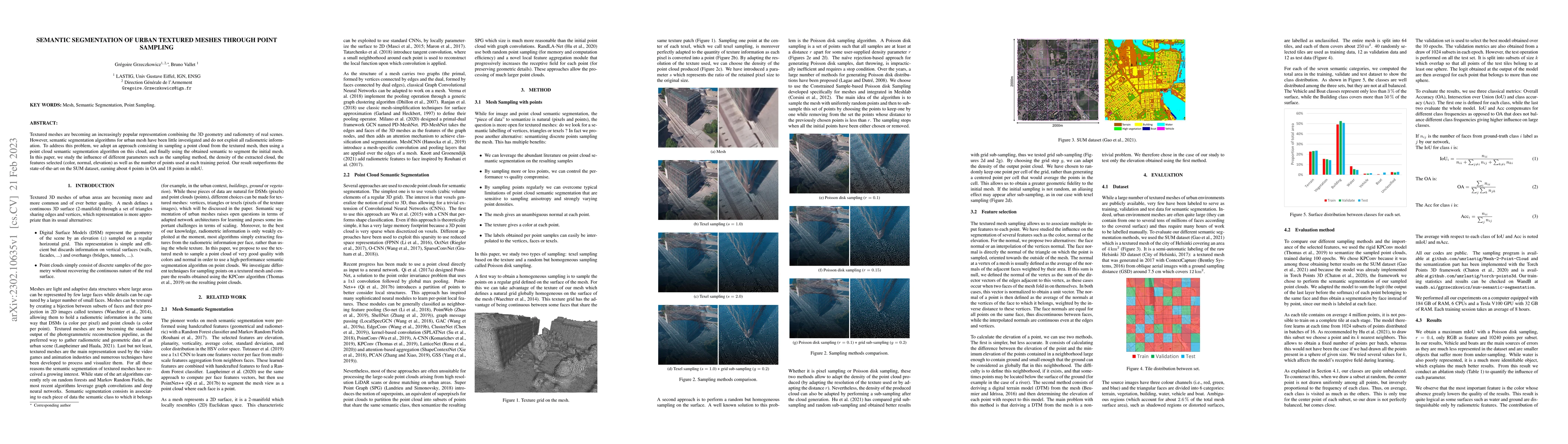 Thumbnail for Semantic Segmentation of Urban Textured Meshes Through Point Sampling
