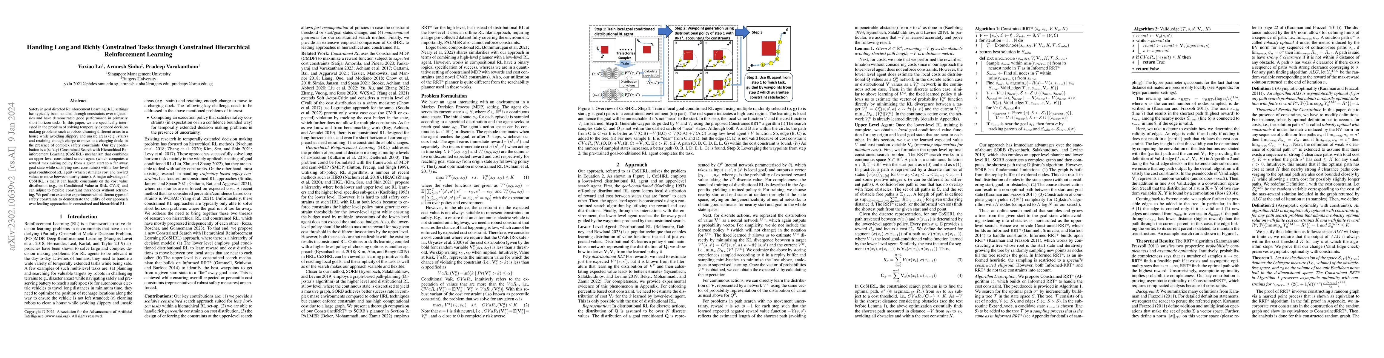 Thumbnail for Handling Long and Richly Constrained Tasks through Constrained
  Hierarchical Reinforcement Learning