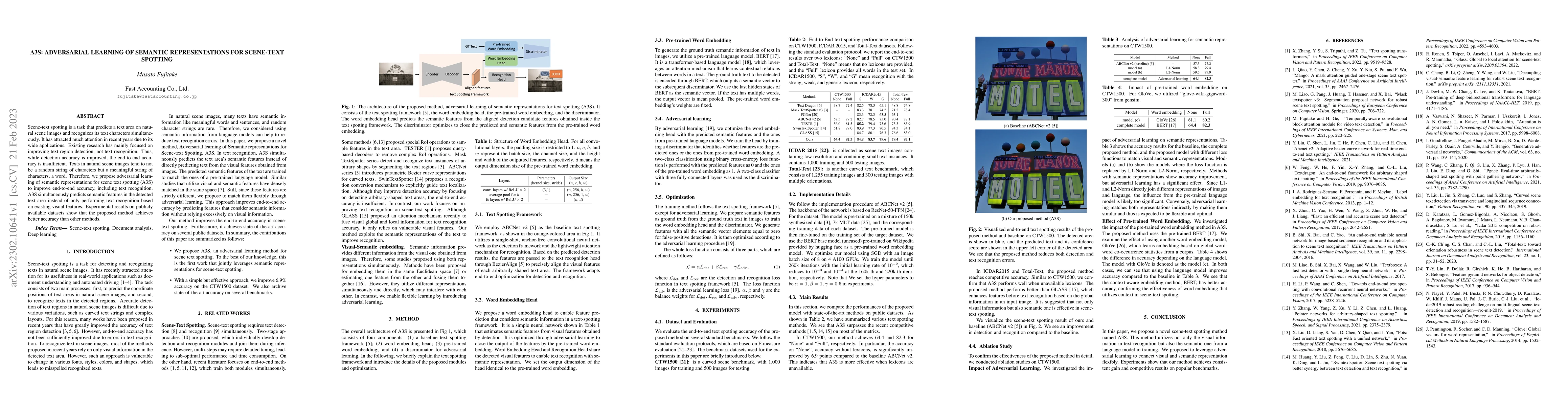 Thumbnail for A3S: Adversarial learning of semantic representations for Scene-Text
  Spotting
