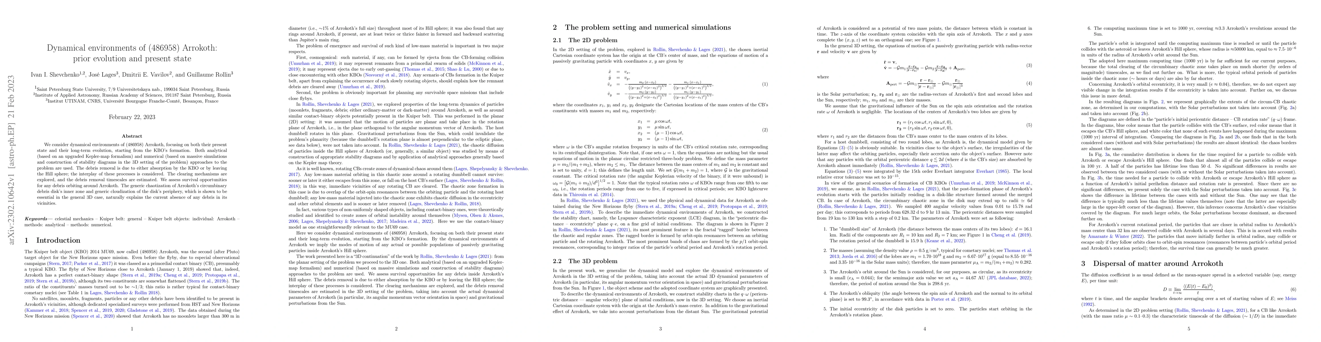 Thumbnail for Dynamical environments of (486958) Arrokoth: prior evolution and present
  state