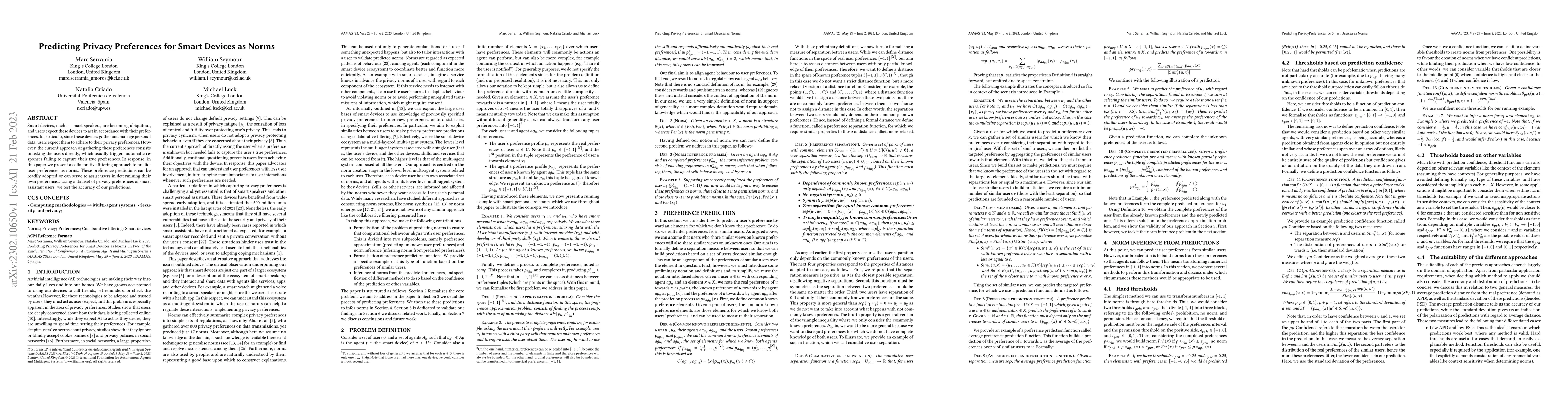 Thumbnail for Predicting Privacy Preferences for Smart Devices as Norms