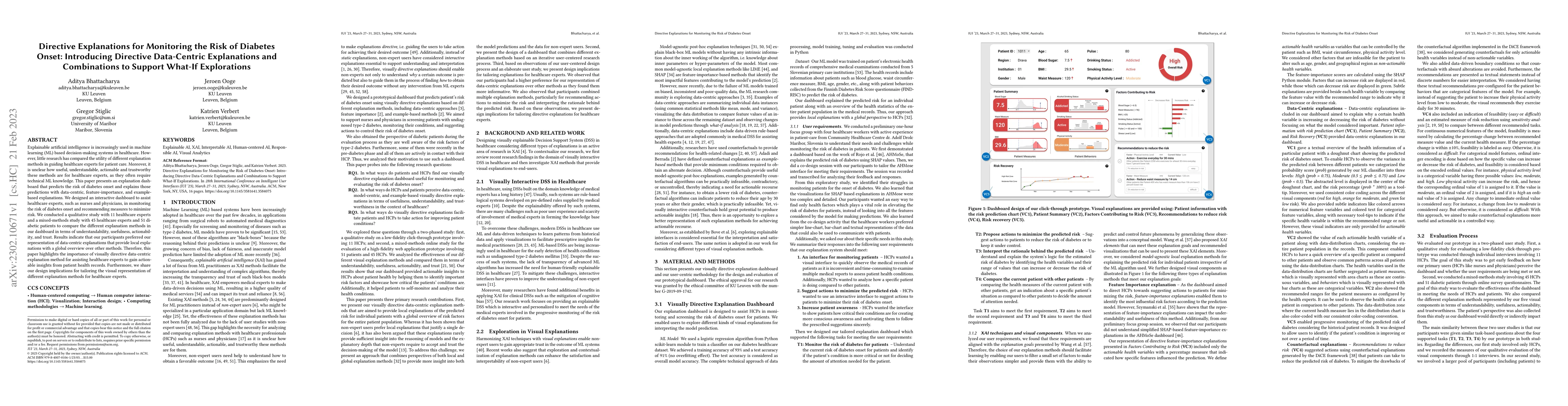 Thumbnail for Directive Explanations for Monitoring the Risk of Diabetes Onset:
  Introducing Directive Data-Centric Explanations and Combinations to Support
  What-If Explorations
