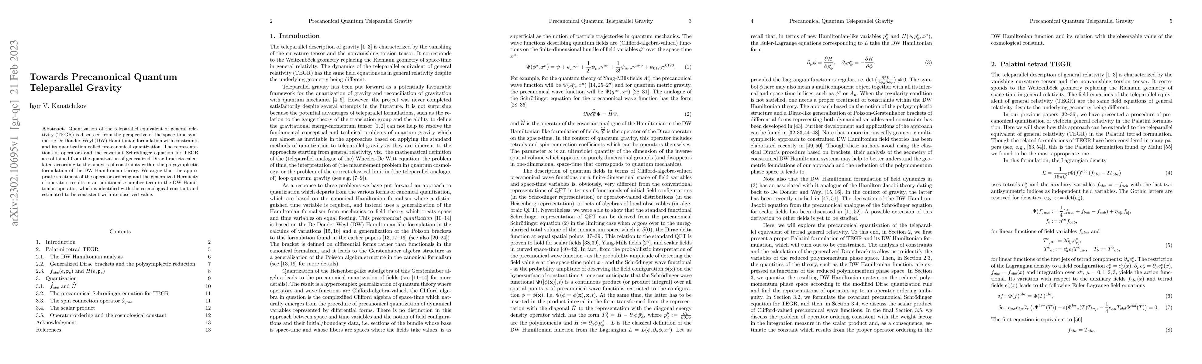 Thumbnail for Towards Precanonical Quantum Teleparallel Gravity