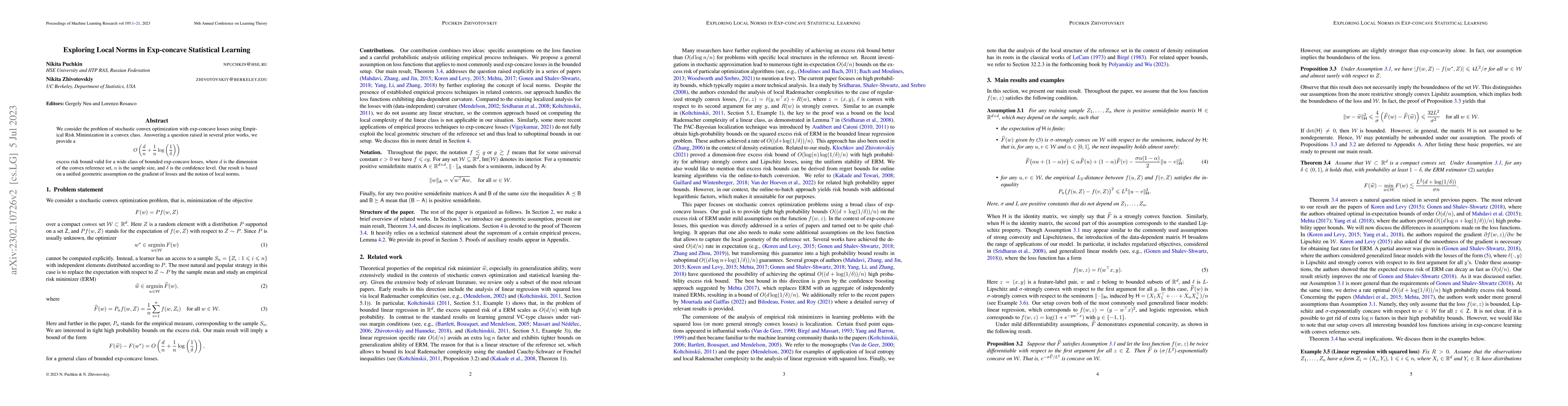 Thumbnail for Exploring Local Norms in Exp-concave Statistical Learning