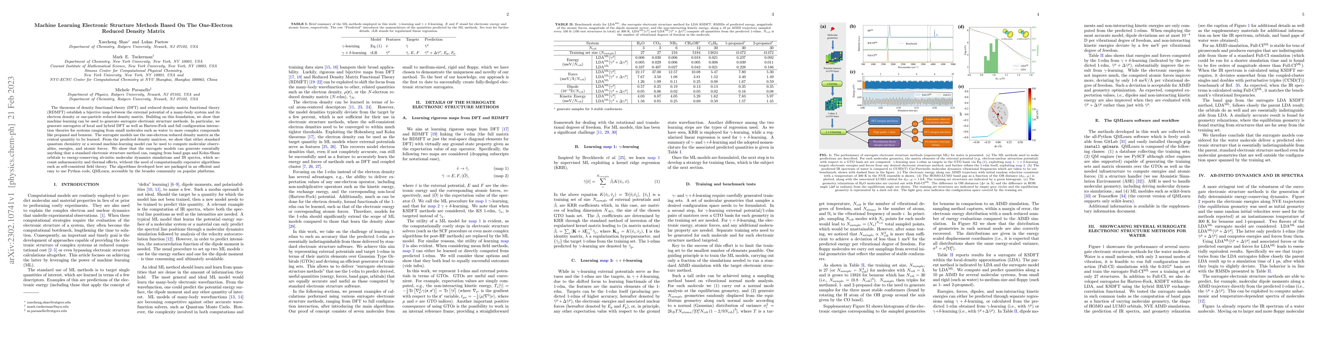 Thumbnail for Machine Learning Electronic Structure Methods Based On The One-Electron
  Reduced Density Matrix