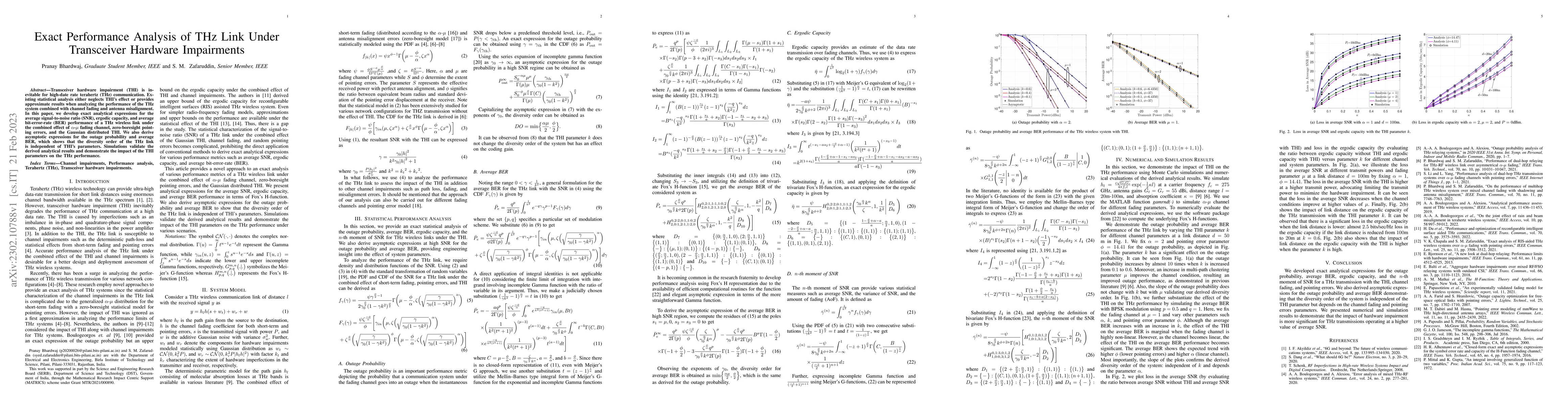 Thumbnail for Exact Performance Analysis of THz Link Under Transceiver Hardware
  Impairments