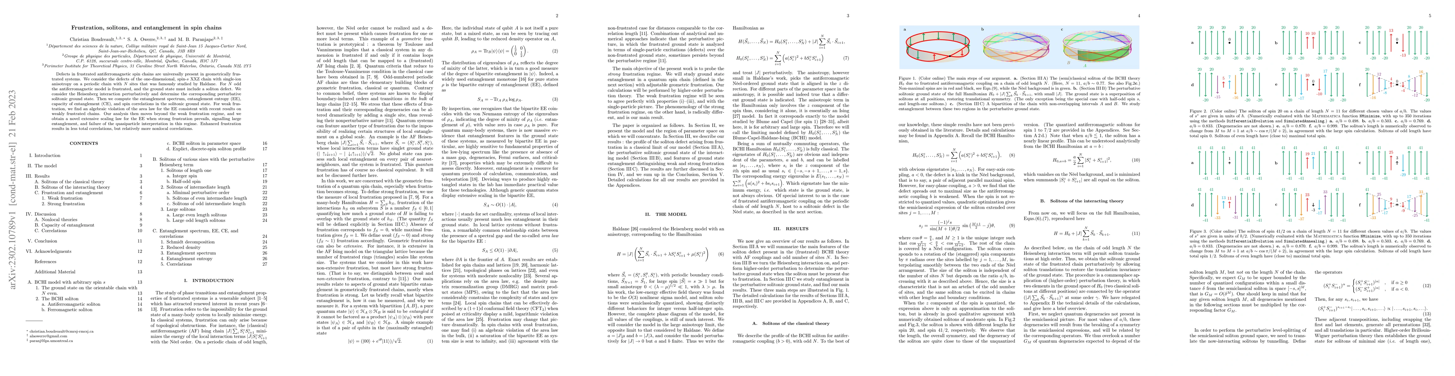Thumbnail for Frustration, solitons, and entanglement in spin chains