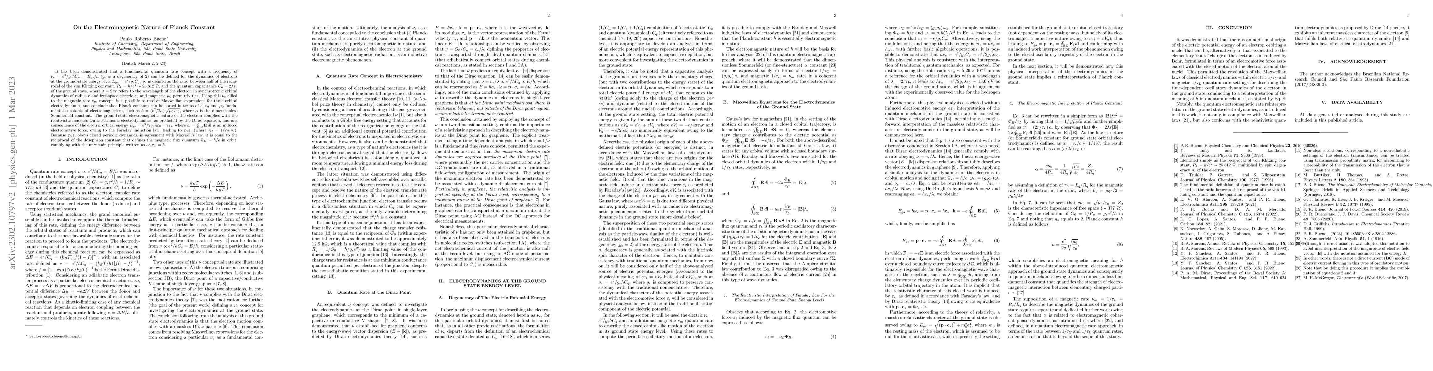 Thumbnail for On the Electromagnetic Nature of Planck Constant