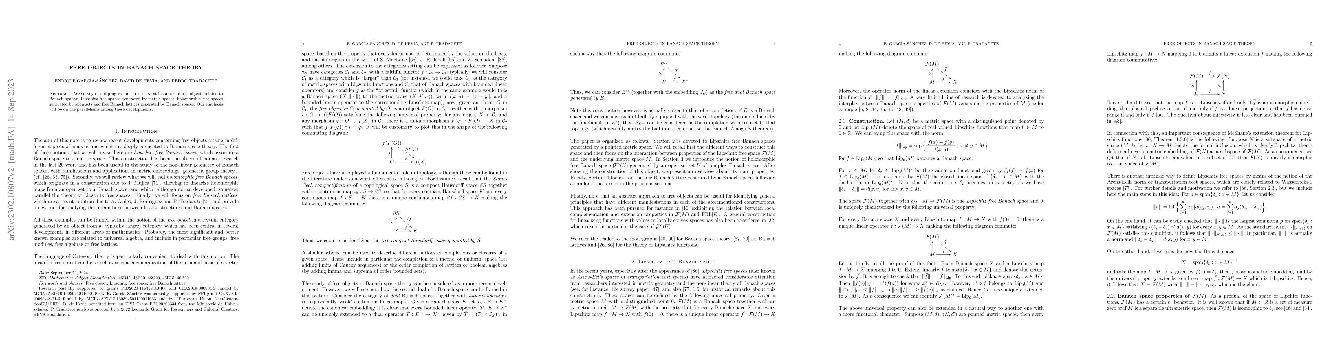 Thumbnail for Free objects in Banach space theory