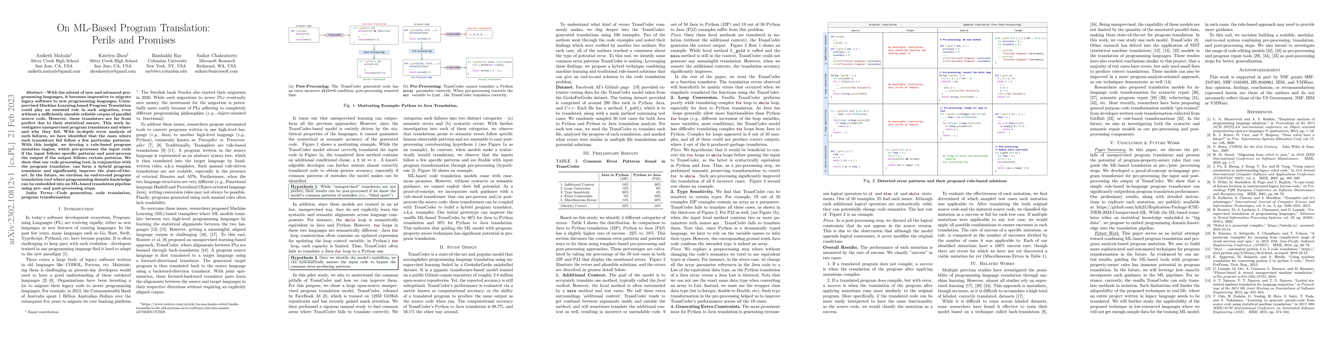 Thumbnail for On ML-Based Program Translation: Perils and Promises